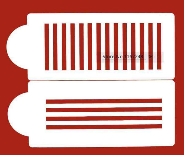 2pcs/lot Decorating Molds Cookies Stencil Kitchen Accessories Baking Tools For Cakes Stripes Cake Stencil Sugarcraft Cake