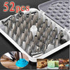 Hot 52pcs Sugarcraft Nozzle Tips Set kitchen Icing Piping Pastry Fondant Cake Decorating
