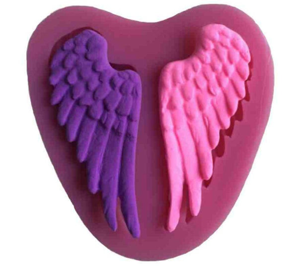 Cookware Dining Bar Non-Stick Cake Decorating Fondant Soap Mold--C241Beautiful Angel Wings Shape Silicone 3D Mold
