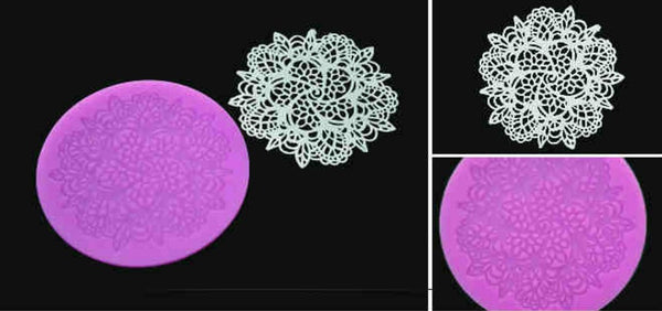 Fondant art silicone mat,wedding party cake decorating lace mat Round Cake silicone mat,cake top lace mat
