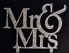 Wedding Cake Topper for wedding cake decorations wedding gifts favors Glitter Silver " Mr & Mrs "