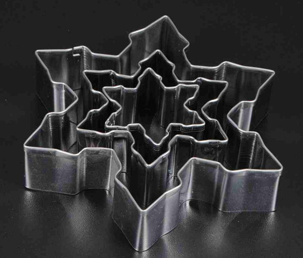  3X Cake  Cookies Pastry Baking Mold Sugarcraft Stainless Fondant Snowflake Cutter