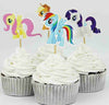 24pcs/lot 6 Designs Cartoon Theme Birthday Party Decorations Kids Evnent Party Favors My little Pony Cupcake Topper Picks