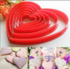 6pcs/set biscuit stamp Sugar Craft cake decorations Heart Shaped plastic Cake mold cookie cutter