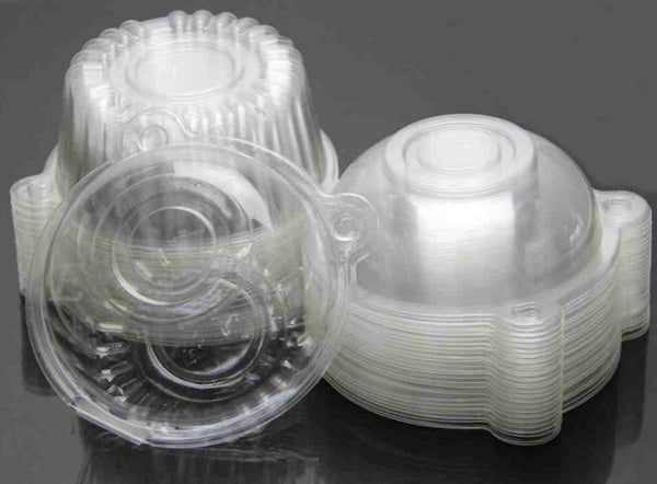 100pcs Clear Plastic Dome Holder Box Container L109 Single Cupcake Cake Case Muffin