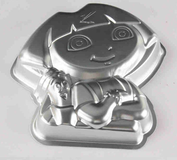 Metal Cake Pan Aluminum Cake Bakeware Creative Cake Mold Cartoon Dora Shaped