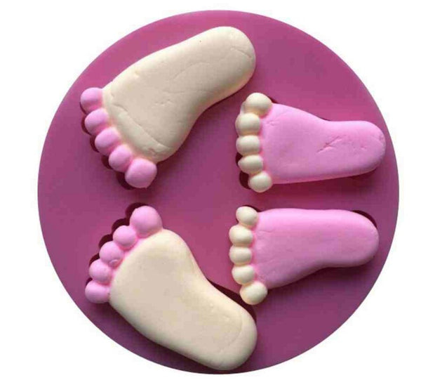 Dining Bar Non-Stick Cake Decorating Fondant Soap  Beautiful Baby Foot Shape Silicone 3D Mold Cookware Mold--C242