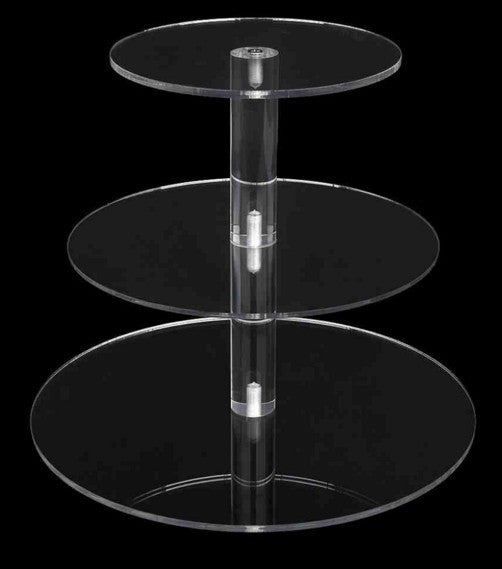 1set WEDDING CAKE STAND Assemble Clear Holder 3 TIER CIRCLE ACRYLIC CUPCAKE PARTY Display Round