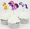 24pcs/lot 6 Designs Cartoon Theme Birthday Party Decorations Kids Evnent Party Favors My little Pony Cupcake Topper Picks