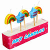 5Pcs/lot Rainbow Star Shape Safe Fames Party Dessert Decoration Gifts Birthday Cake Multicolor Candles Woodstick