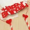 Birthday Party Baby Shower Cake Decorative Supplies Red Heart Sweet Happy Birthday Cake Topper Set