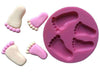 Dining Bar Non-Stick Cake Decorating Fondant Soap  Beautiful Baby Foot Shape Silicone 3D Mold Cookware Mold--C242