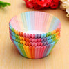 100Pcs/Lot Baking Muffin Cup Cake Case Wedding Party Colorful Rainbow Paper Cupcake