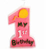 1Pcs My 1st Shape Birthday Party Suppilies Wax Decoration Children Gift  Cake Candle Bule Pink Big Pattern Arabic numerals One