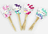 24pcs Sweet Cat Kitty Party Supplies Picks Birthday Wedding Party Decoration Lovely Cut Cat Hello Kitty Cup Cake Topper Pick